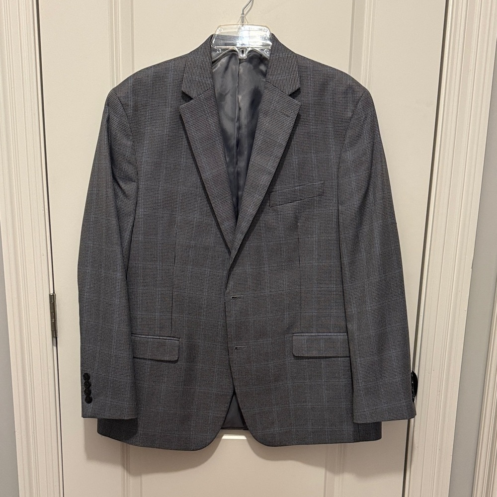 Men’s Sports/Suit Jacket -  Charcoal Checkered Blazer